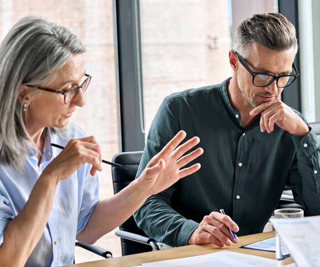 Recruiters and candidates meeting to discuss opportunities